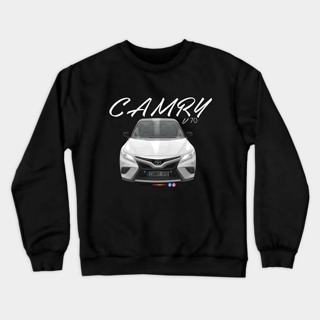 Toyota Camry V70 White Crewneck Sweatshirt by PjesusArt